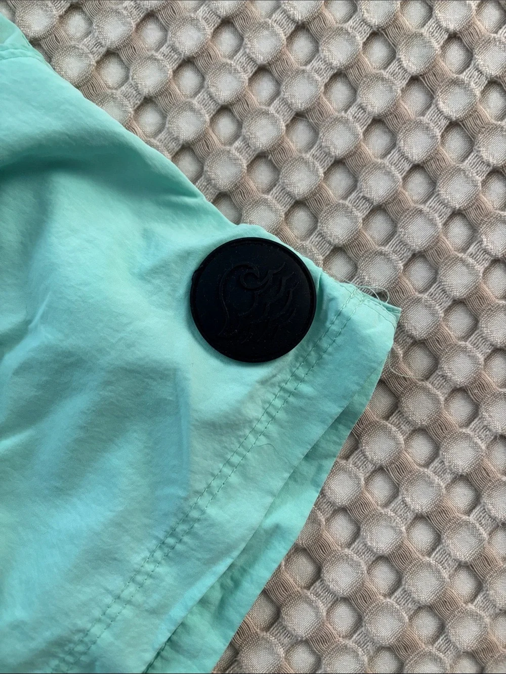 Light Mint Green Swim Shorts with Charcoal Gray Swim Trunks